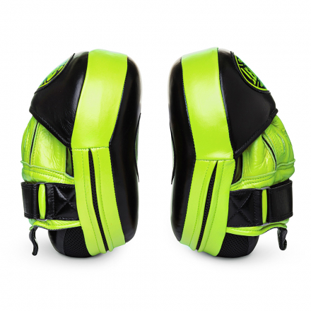 Лапы тренерские LEADERS CURVED чёрно-зелёные