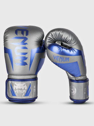 Перчатки боксерские Venum Elite Gray/Blue/Silver