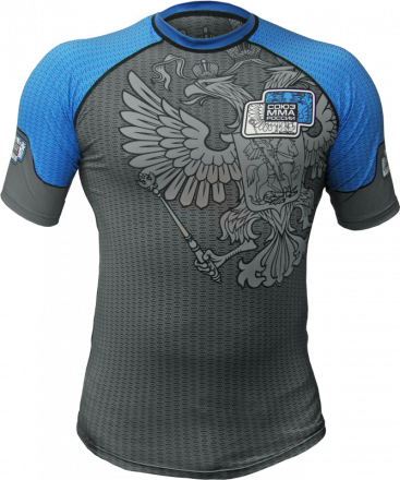Рашгард Союз ММА  короткий рукав синий