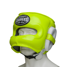 Шлем боксерский LEADERS FANCY с бамперной защитой GN/WH