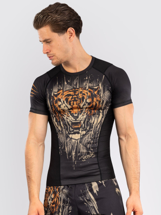 Рашгард Venum Tiger Black/Neo Orange S/S
