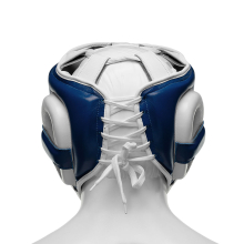 Шлем боксерский LEADERS LS с бамперной защитой BL/WH