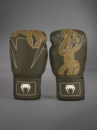Перчатки боксерские Venum Serpenti Kaki/Bronze/Ivory