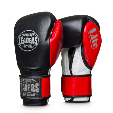 Перчатки боксерские LEADERS LiteSeries BK/RD