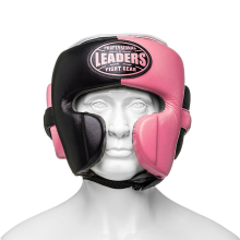 Шлем боксерский LEADERS LS MEX WAVE VELCRO BK/PNK 1/2