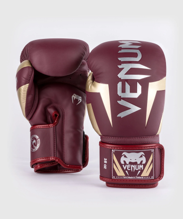 Перчатки боксерские Venum Elite Burgundy/Gold