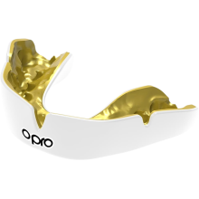 Боксерская капа OPRO instant Custom-Fit White/Gold